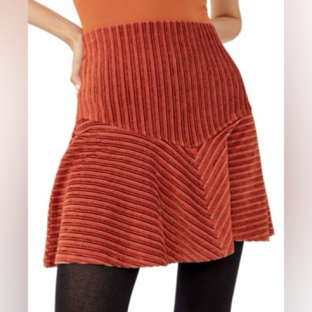 Free People Terracotta A-Line Skirt